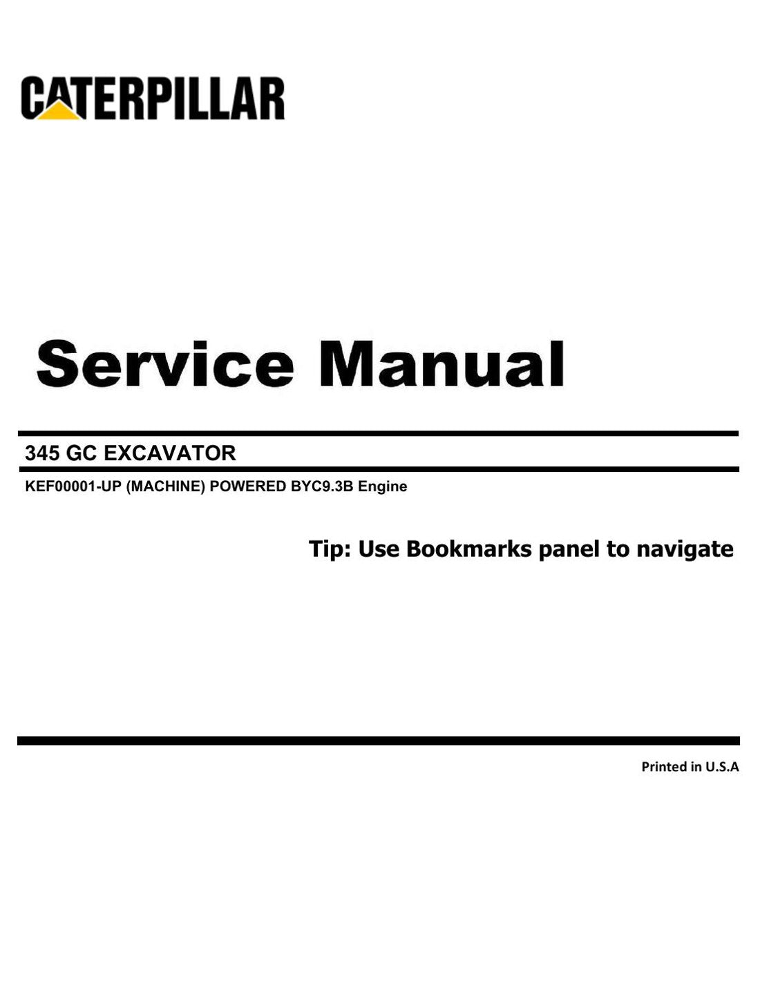 Manual de Serviço Caterpillar 345 GC