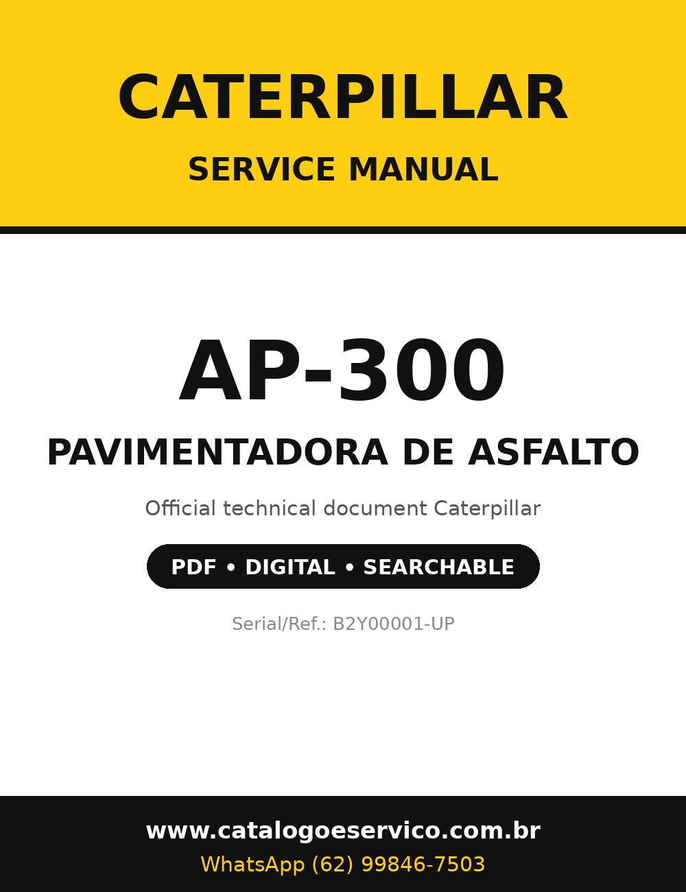 Manual de Serviço Caterpillar - AP-300 - Pavimentadora de Asfalto (Inglês)