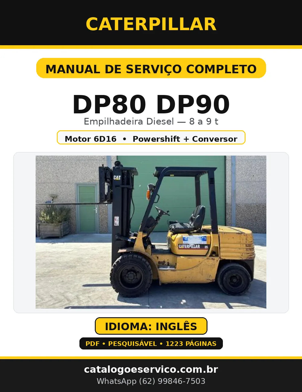 Capa do Manual de Serviço Caterpillar DP80 DP90