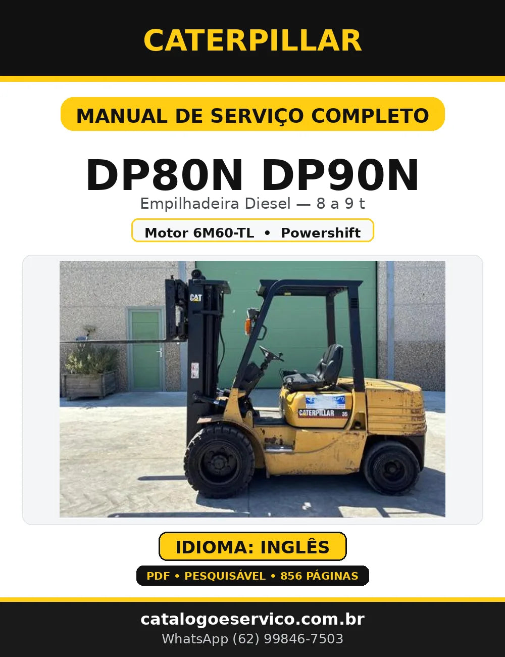 Capa do Manual de Serviço Caterpillar DP80N DP90N