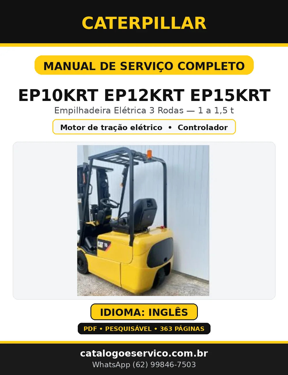 Capa do Manual de Serviço Caterpillar EP10KRT EP12KRT EP15KRT