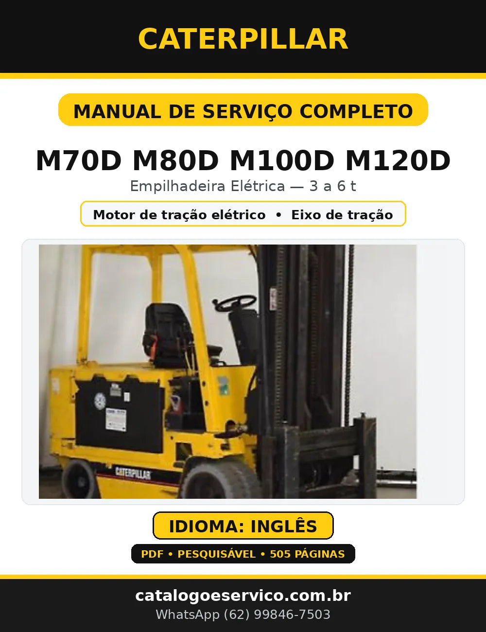 Capa do Manual de Serviço Caterpillar M70D M80D M100D M120D