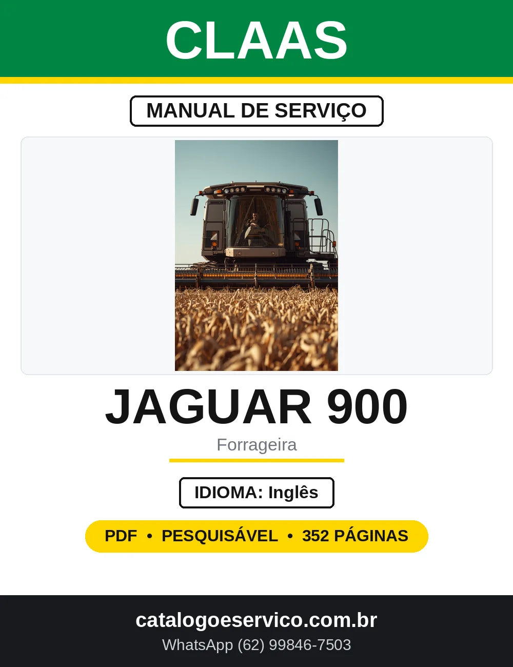 Manual de Serviço Elétrico CLAAS Jaguar 900 a 830 — capa