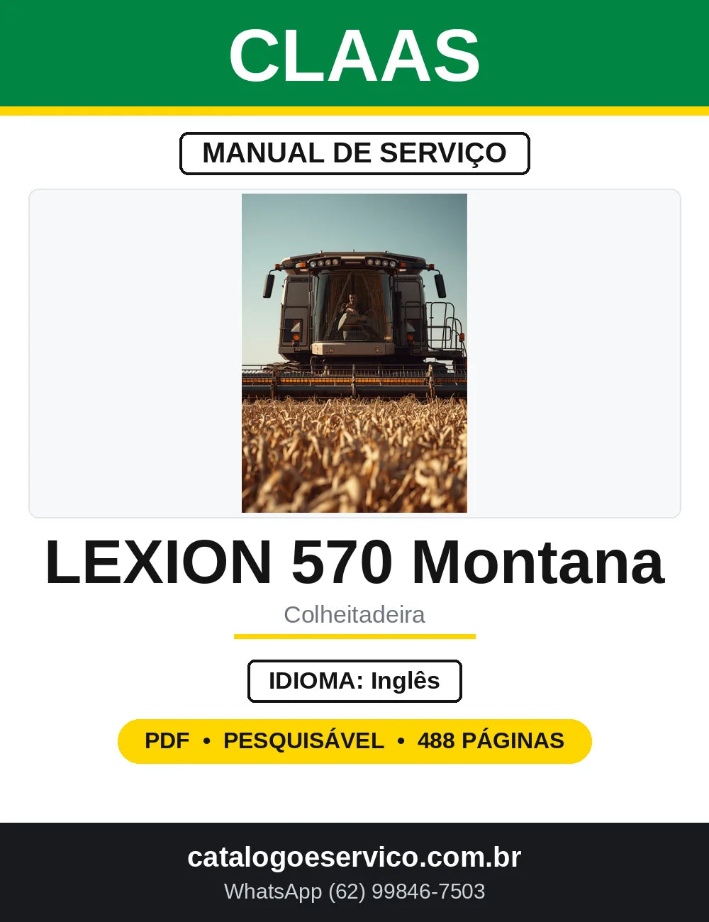 Manual de Serviço Elétrico CLAAS Lexion 570 a 520 Montana — capa
