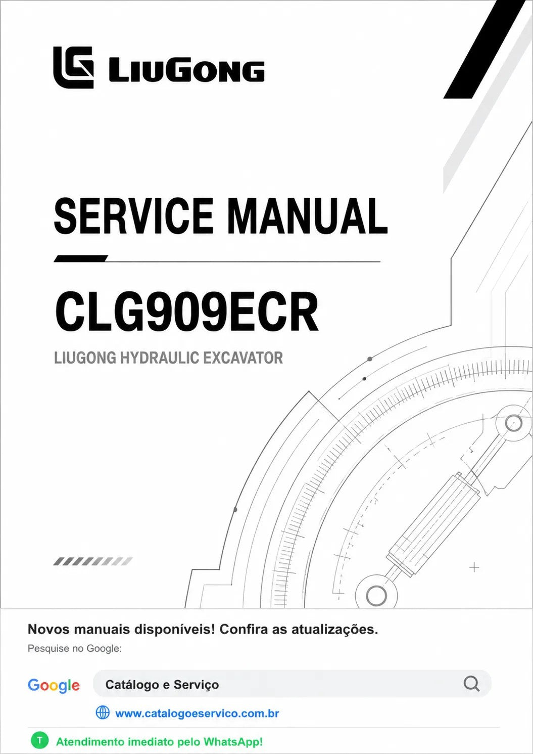 Manual de Serviço CLG909ECR LiuGong Escavadeira Hidráulica