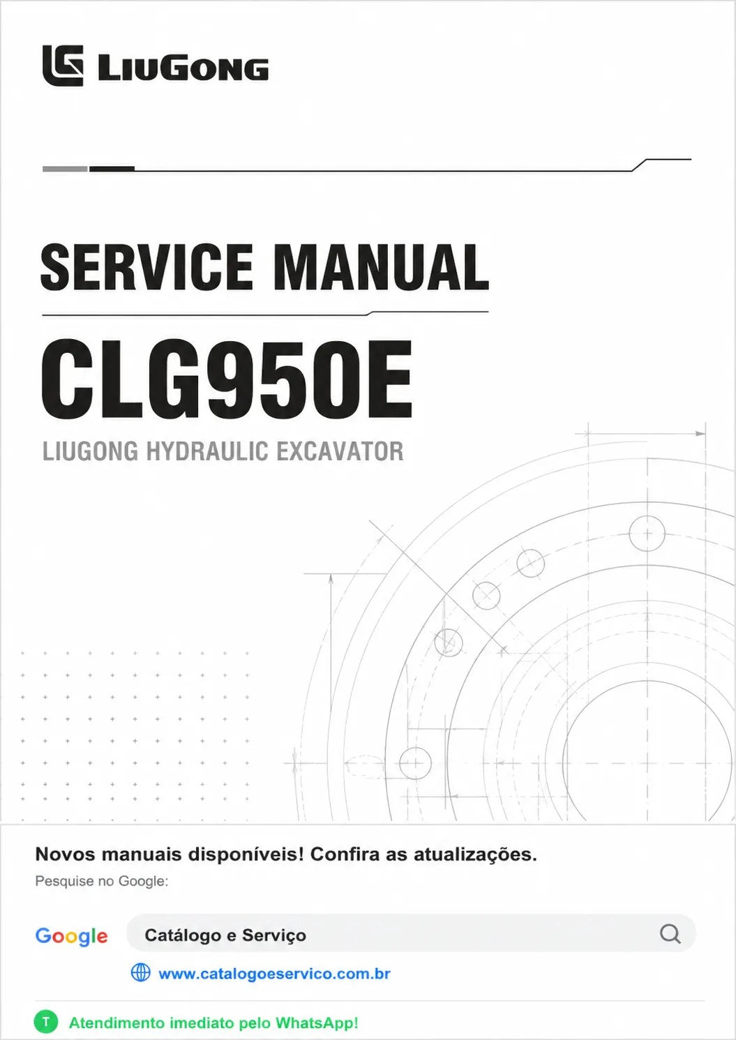 Manual de Serviço CLG950E LiuGong Escavadeira Hidráulica