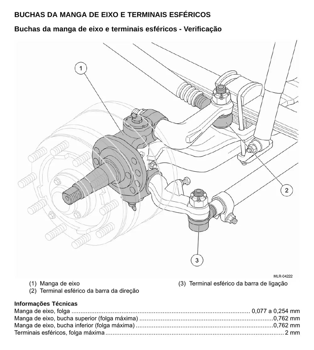Página do Manual de Serviço VW Constellation 17.190 4x2 — Eixo dianteiro e freios SIFCO 13K