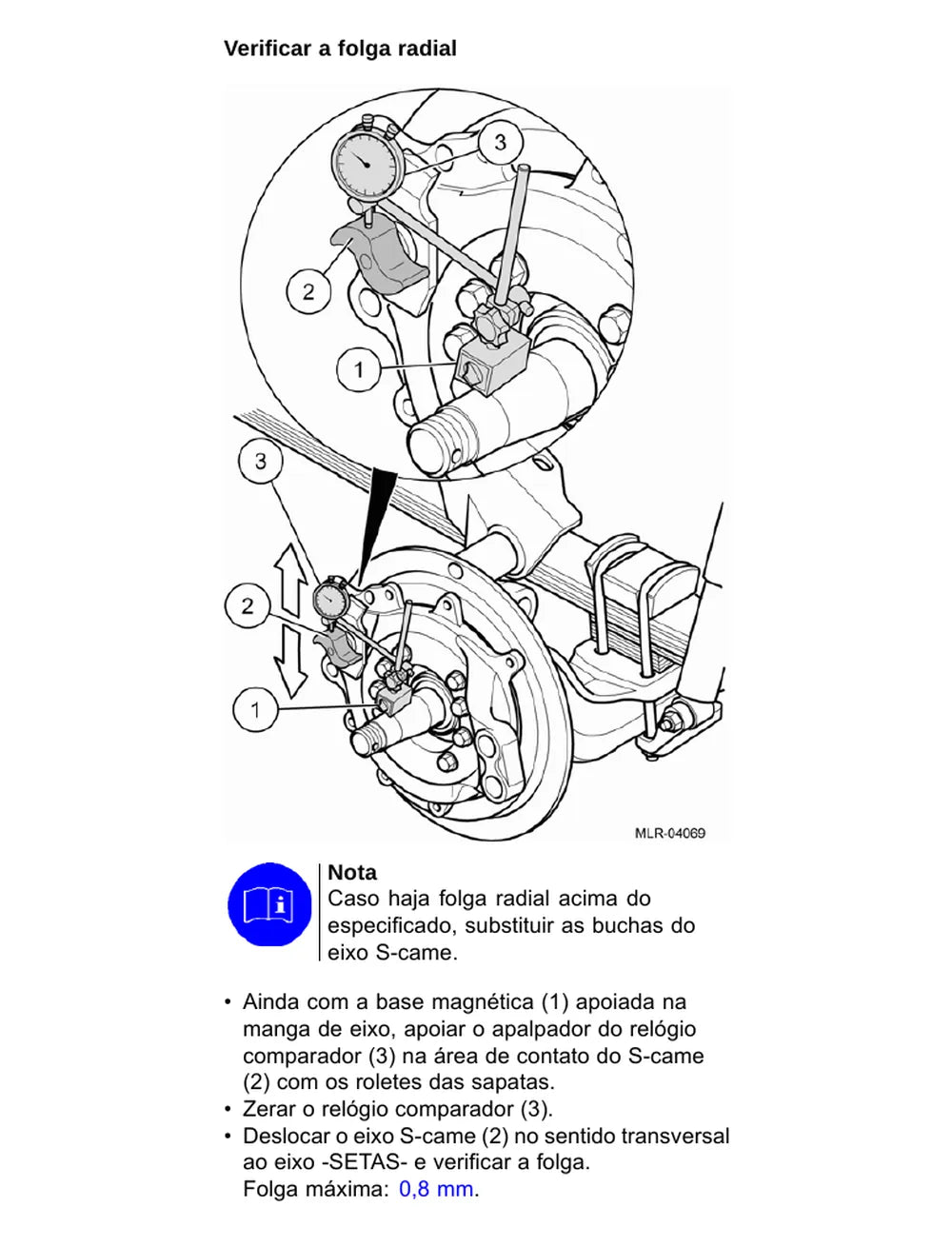 Página do Manual de Serviço VW Constellation 24.280 6x2 — Eixo dianteiro e freios SIFCO 13K