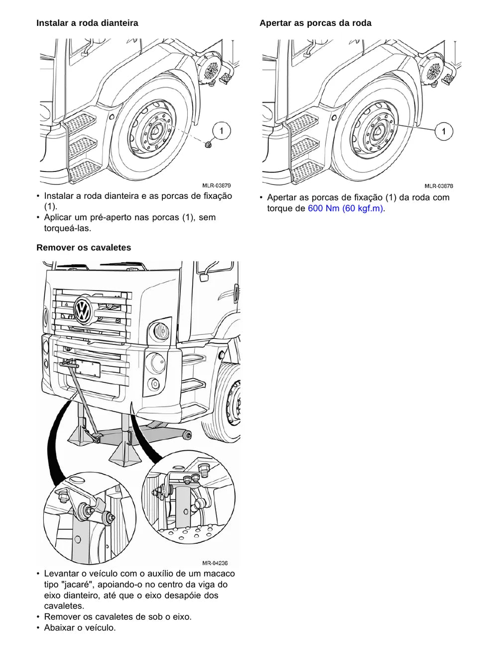 Página do Manual de Serviço VW Constellation 25.390 Tractor 6x2 — Eixo dianteiro e freios SIFCO 13K