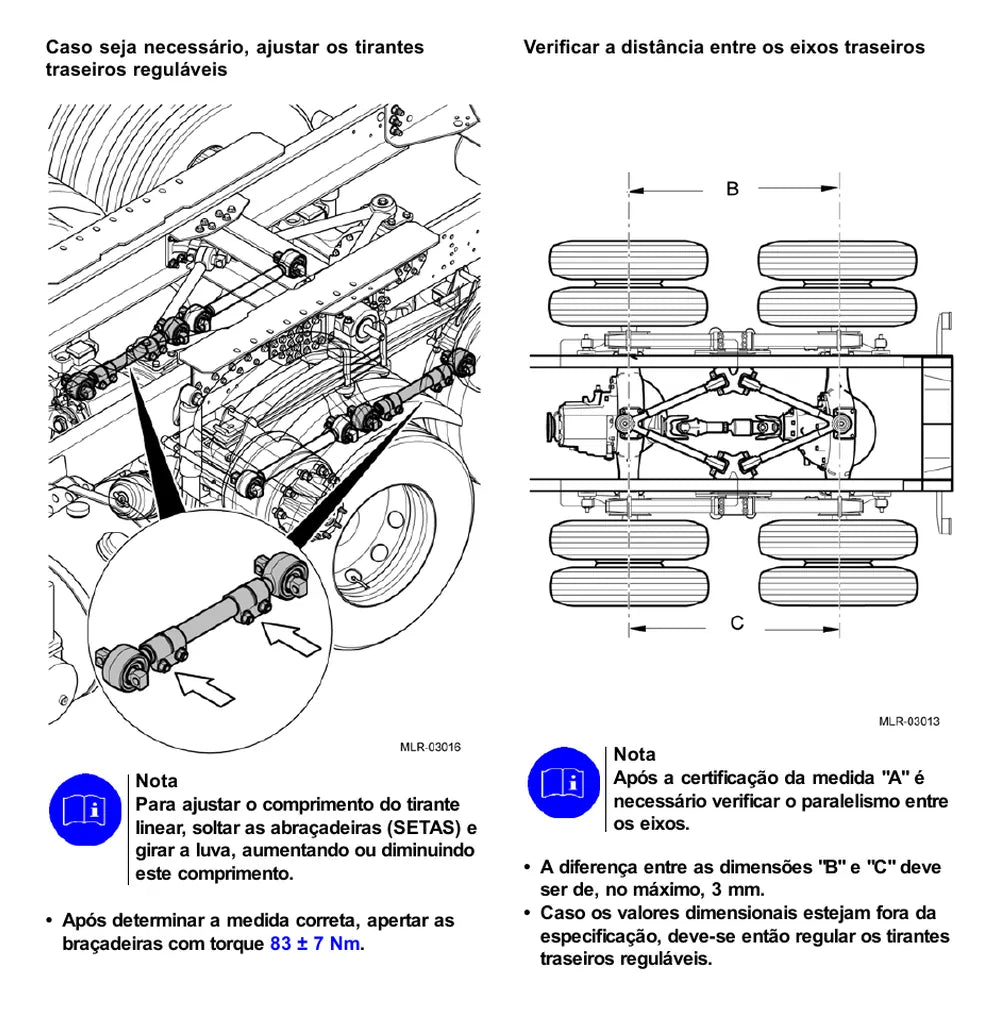 Página do Manual de Serviço VW Constellation 26.390 Tractor 6x4 — Suspensão traseira Bogie 6x4 Suspensys