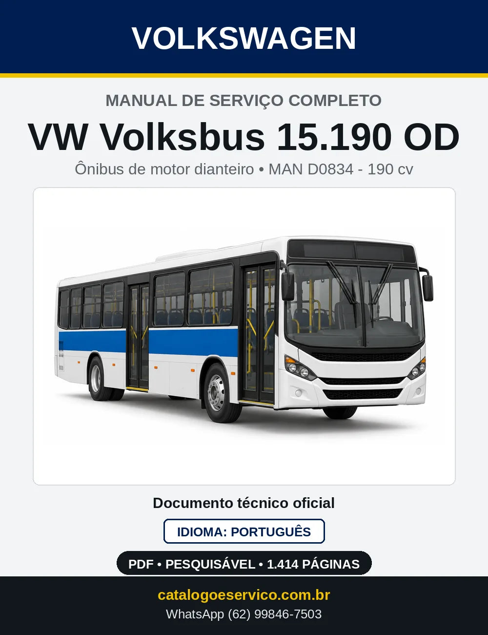Capa do Manual de Serviço VW Volksbus 15.190 OD