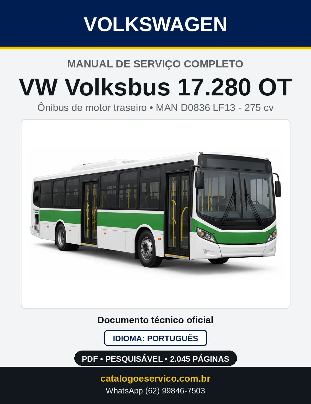 Capa do Manual de Serviço VW Volksbus 17.280 OT