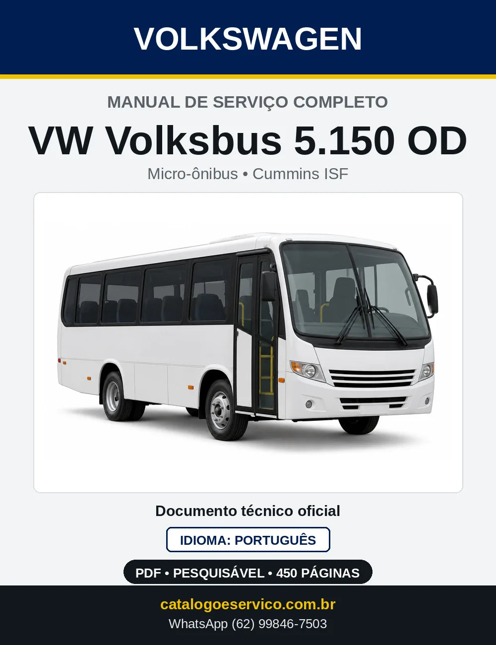 Capa do Manual de Serviço VW Volksbus 5.150 OD