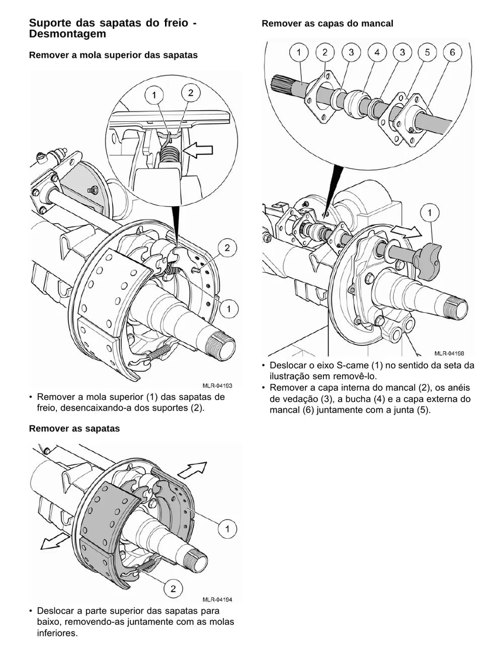 Página do Manual de Serviço VW Volksbus 8.160 OD — Eixo traseiro e freios Dana 284 HD