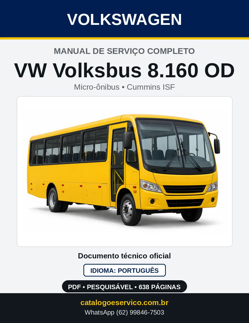 Capa do Manual de Serviço VW Volksbus 8.160 OD