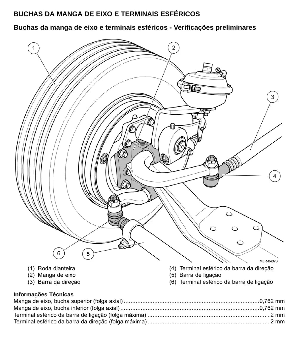 Página do Manual de Serviço VW Volksbus 9.160 OD — Eixo dianteiro e freios SIFCO 7K