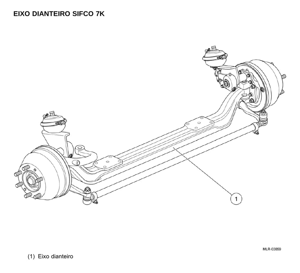 Página do Manual de Serviço VW Volksbus 9.160 OD — Eixo dianteiro SIFCO 7K - remoção e instalação