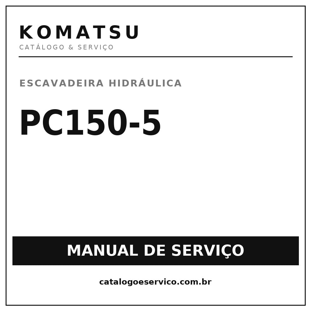 Manual De Serviço Da Komatsu Pc 150-5