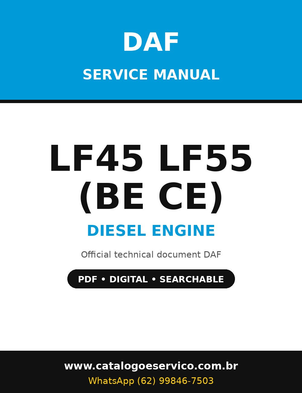 Manual de Serviço DAF LF45 LF55 (BE CE) - Motor Diesel (Inglês)