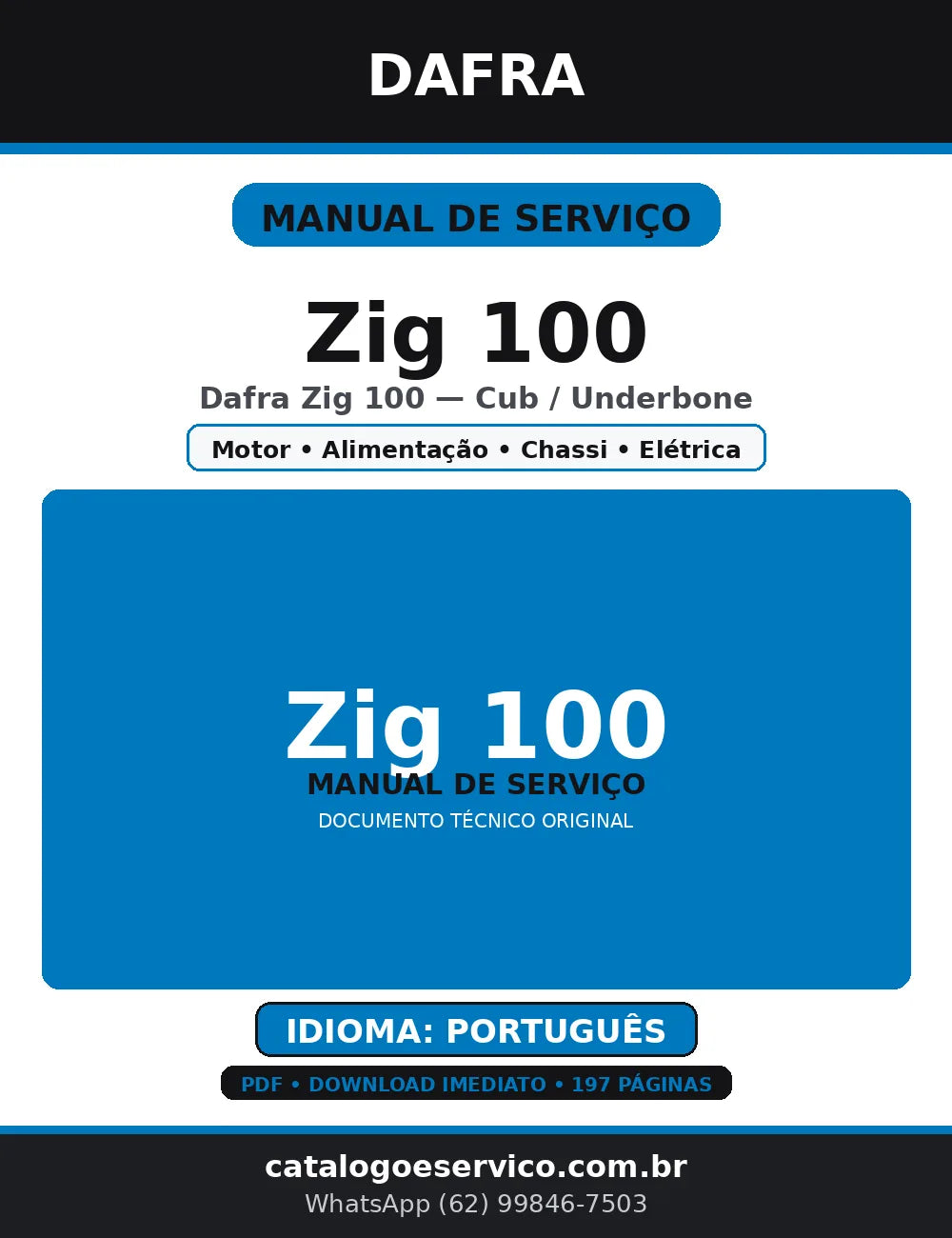 Manual de Serviço Dafra Zig 100 — Português (PDF) — capa