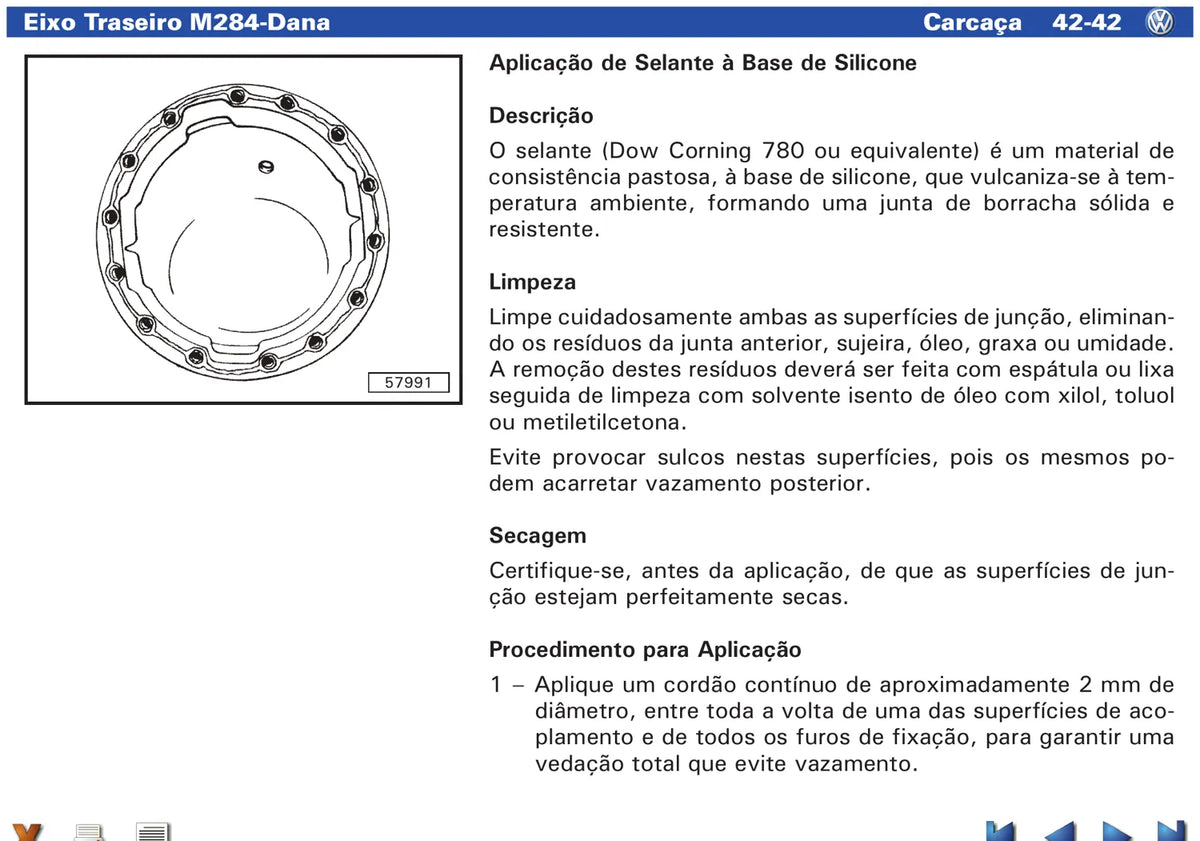 Manual de Serviço Dana Eixo Traseiro M284 (411/480) – VW Caminhões e Ônibus — página 3 do documento