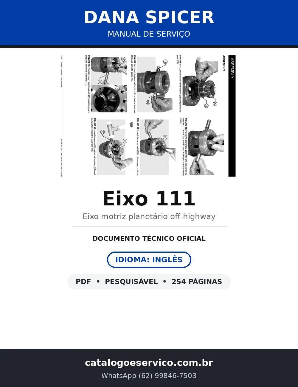 Manual de Serviço Dana Spicer Eixo 111 – Redução Planetária, Freio SAHR e Diferencial — capa