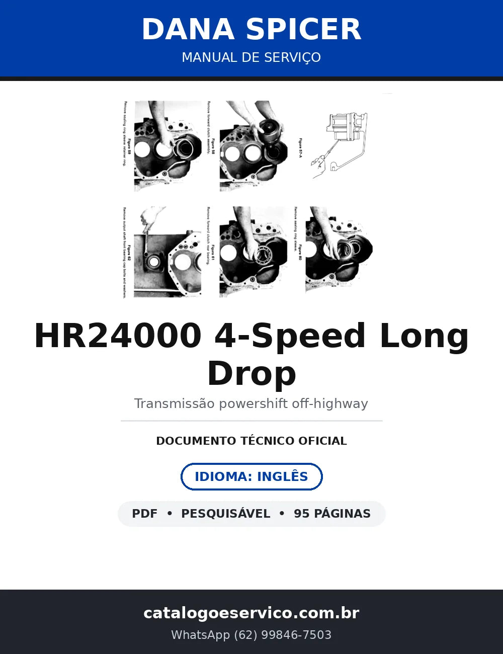 Manual de Serviço Dana Spicer Transmissão Powershift HR24000 4-Speed Long Drop (Série 24000) — capa