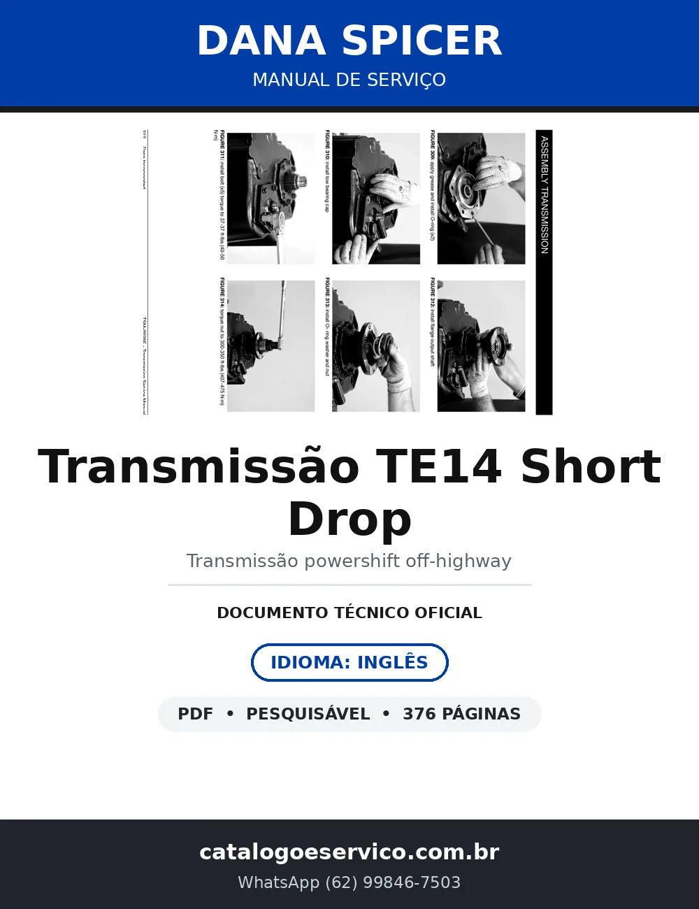 Manual de Serviço Dana Spicer Transmissão TE14 Short Drop 3-4 Velocidades (TSM-0026E) — capa