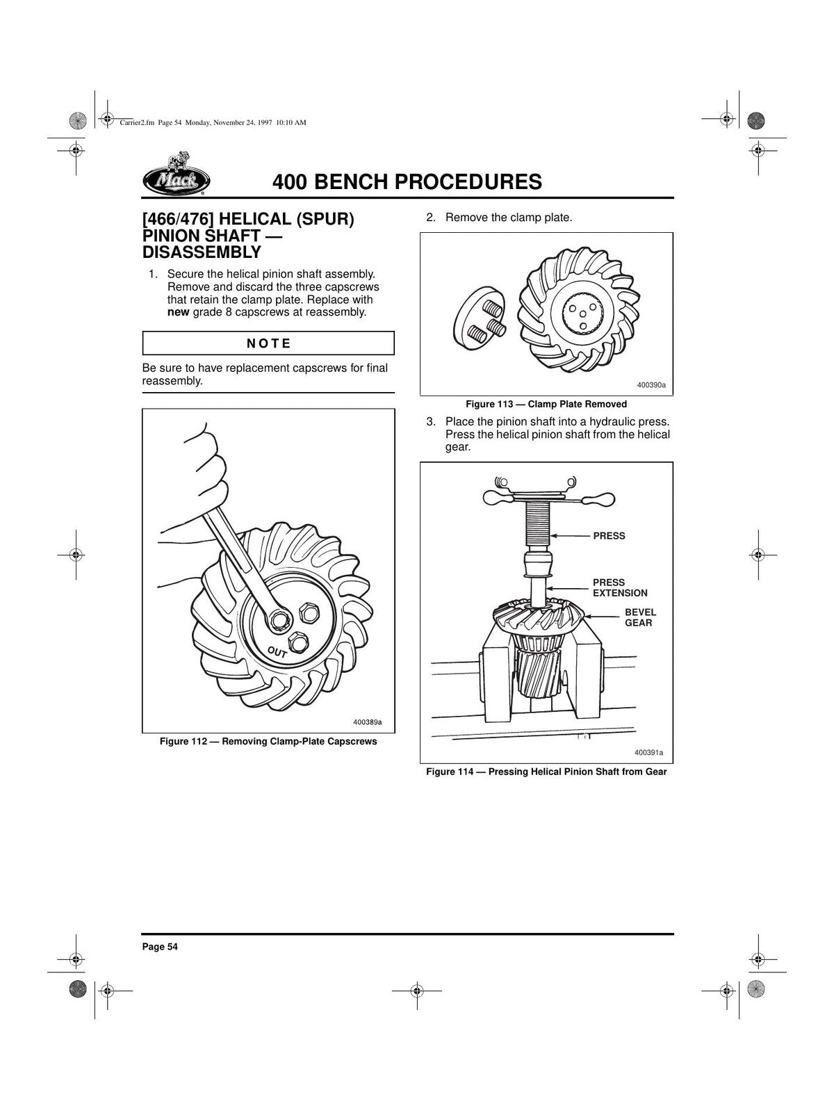 Manual de Serviço Diferencial Mack Dupla Redução Tandem Séries 92-93 e 112-113 - página estratégica 1