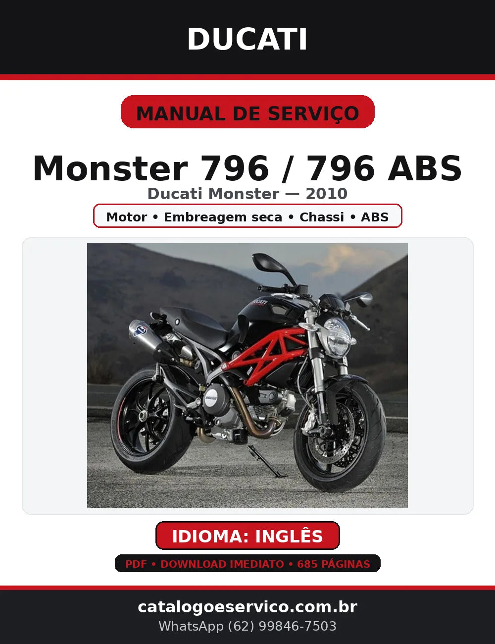 Manual de Serviço Ducati Monster 796 / ABS 2010 — Workshop (PDF) — capa
