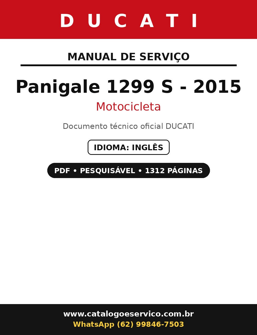 Manual De Serviço Ducati Panigale 1299 S - 2015