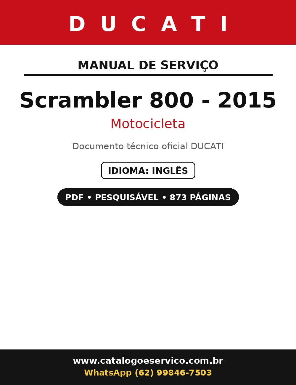 Manual De Serviço Ducati Scrambler 800 - 2015