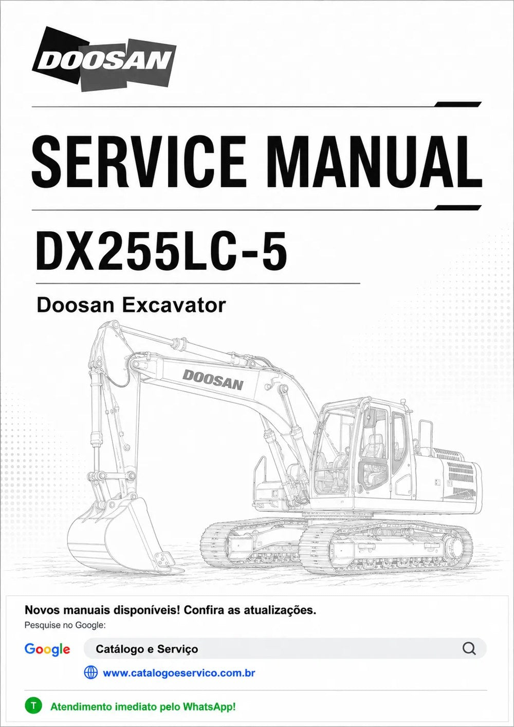 Manual de Serviço DX255LC-5 Doosan Escavadeira