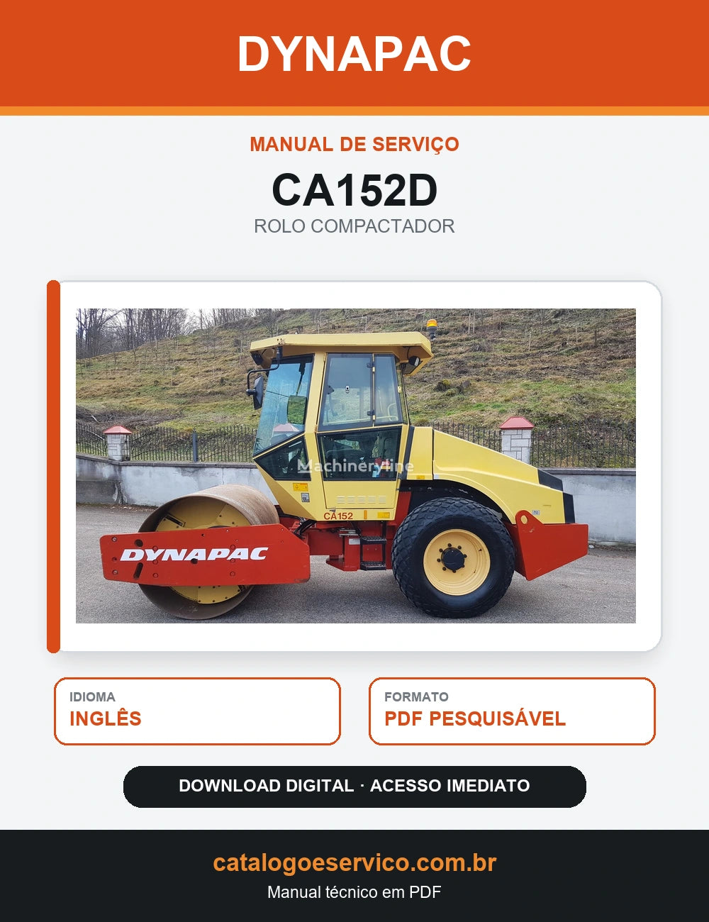 MANUAL DE SERVIÇO DYNAPAC - CA152D - ROLO VIBRATÓRIO