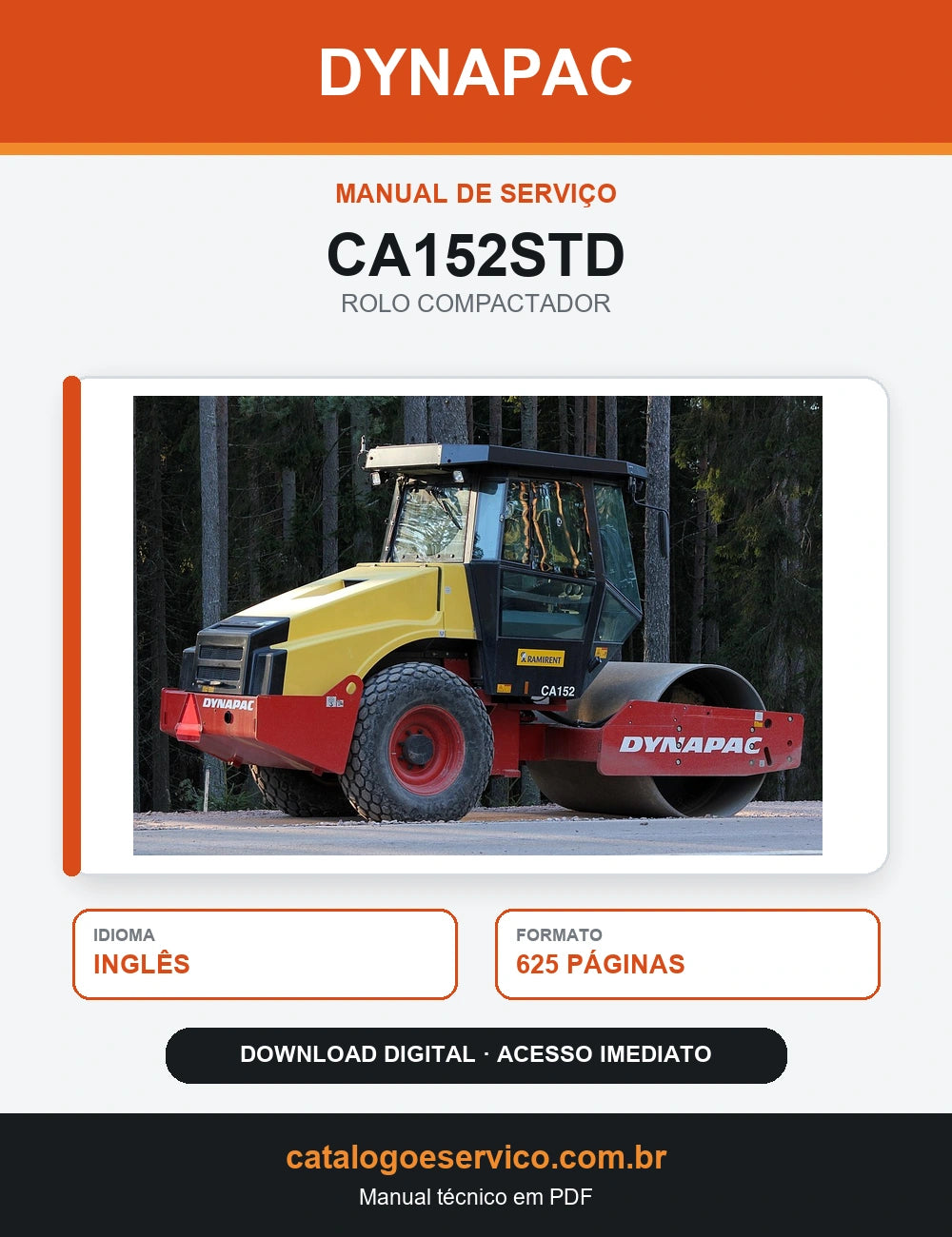 MANUAL DE SERVIÇO DYNAPAC - CA152STD - ROLO VIBRATÓRIO