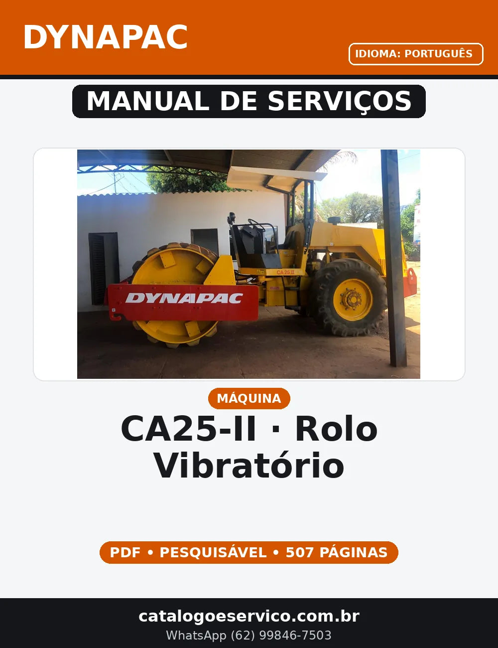 MANUAL DE SERVIÇO DYNAPAC - CA25-II - ROLO VIBRATÓRIO — capa do manual de serviço
