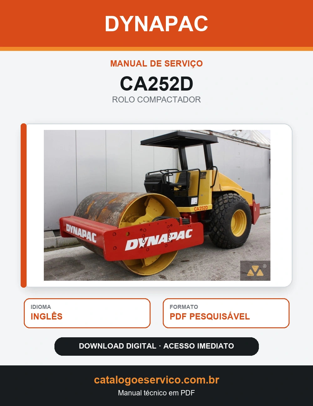 MANUAL DE SERVIÇO DYNAPAC - CA252D - ROLO VIBRATÓRIO
