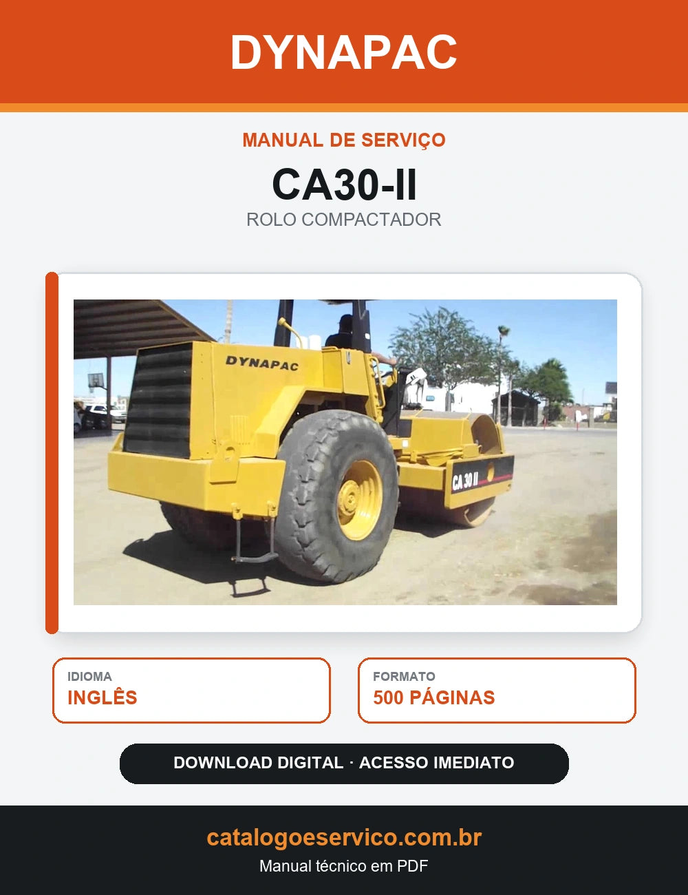 MANUAL DE SERVIÇO DYNAPAC - CA30-II - ROLO VIBRATÓRIO