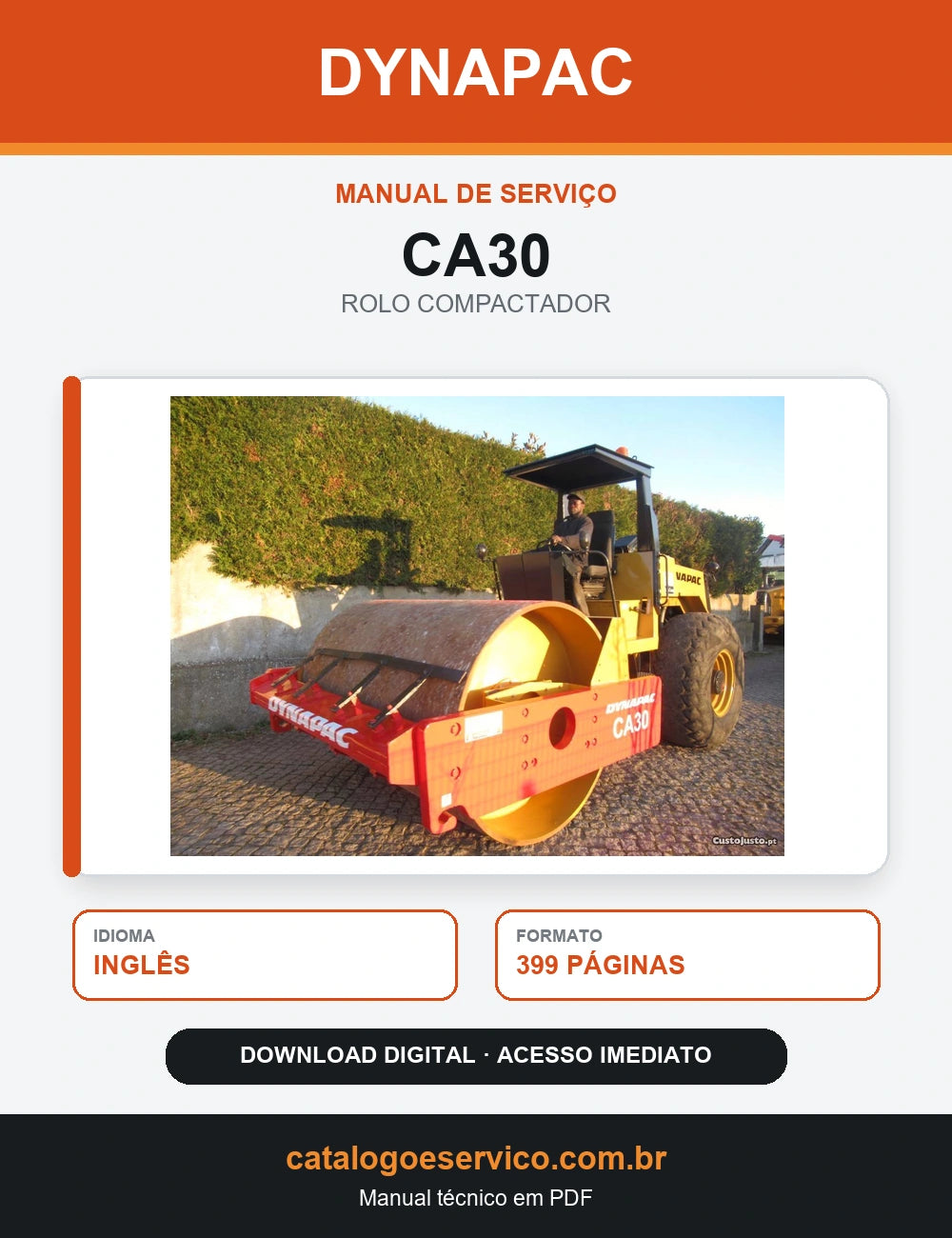 MANUAL DE SERVIÇO DYNAPAC - CA30 - ROLO VIBRATÓRIO