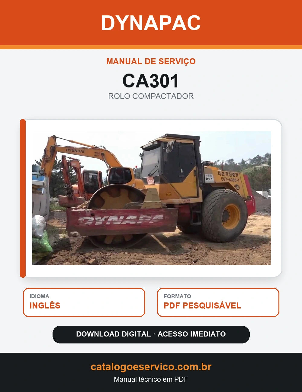 MANUAL DE SERVIÇO DYNAPAC - CA301 - ROLO VIBRATÓRIO