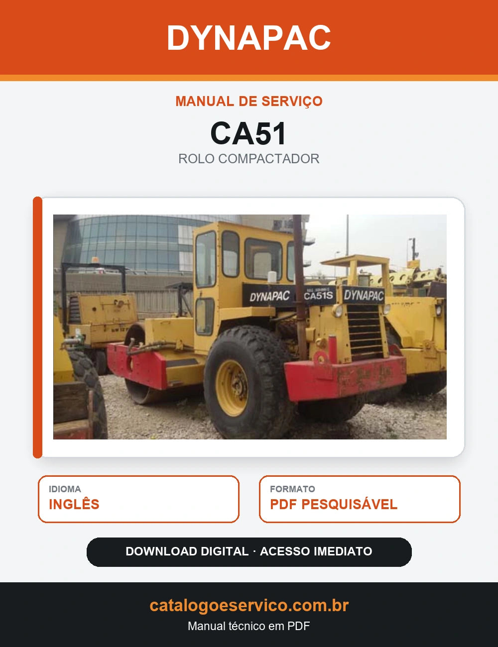 MANUAL DE SERVIÇO DYNAPAC - CA51 - ROLO VIBRATÓRIO