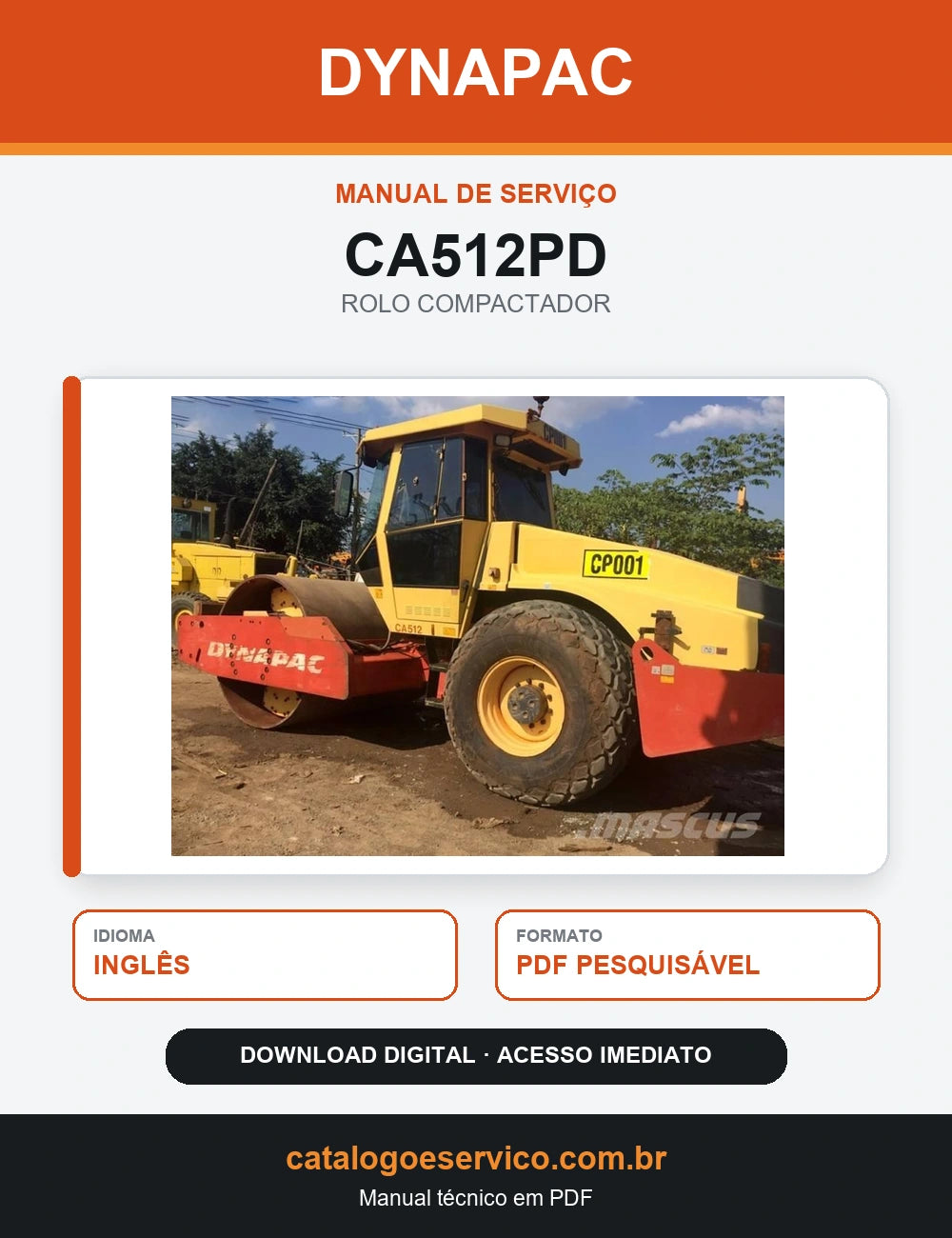 MANUAL DE SERVIÇO DYNAPAC - CA512PD - ROLO VIBRATÓRIO
