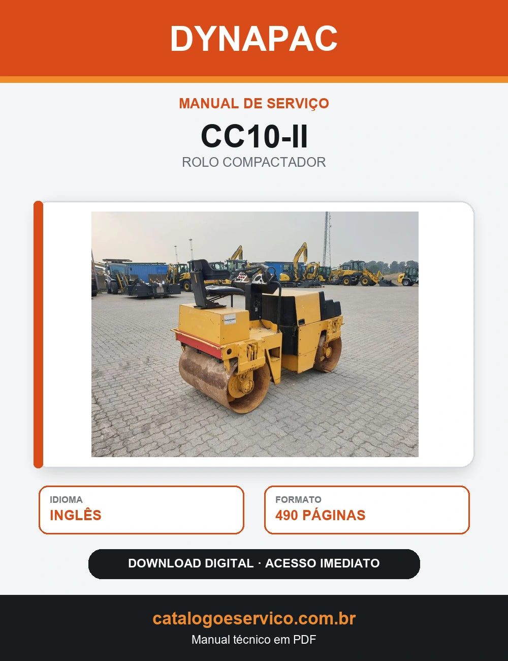 MANUAL DE SERVIÇO DYNAPAC - CC10-II - ROLO VIBRATÓRIO