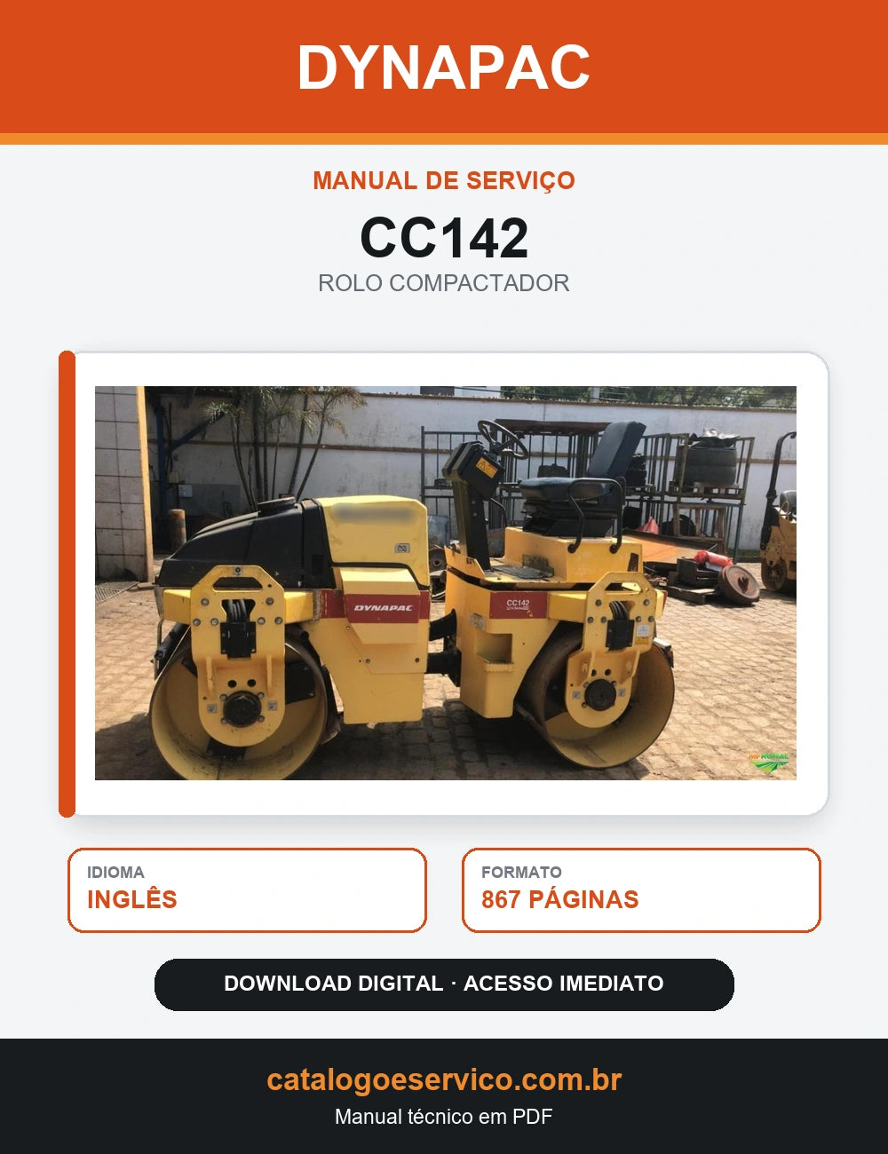 MANUAL DE SERVIÇO DYNAPAC - CC142 - ROLO VIBRATÓRIO