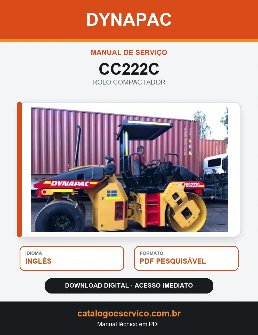 MANUAL DE SERVIÇO DYNAPAC - CC222C - ROLO VIBRATÓRIO