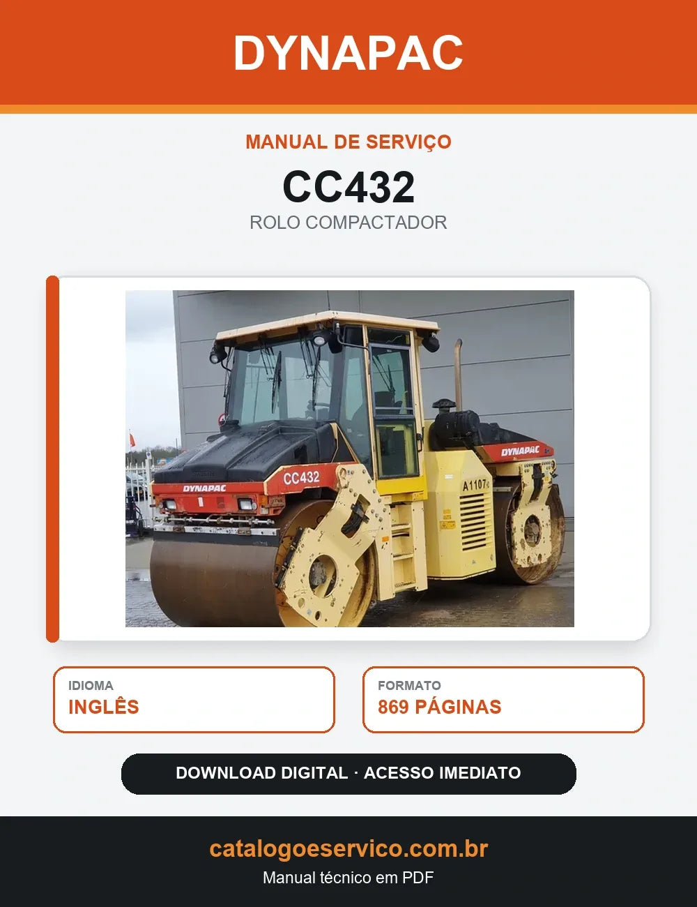 MANUAL DE SERVIÇO DYNAPAC - CC432 - ROLO VIBRATÓRIO