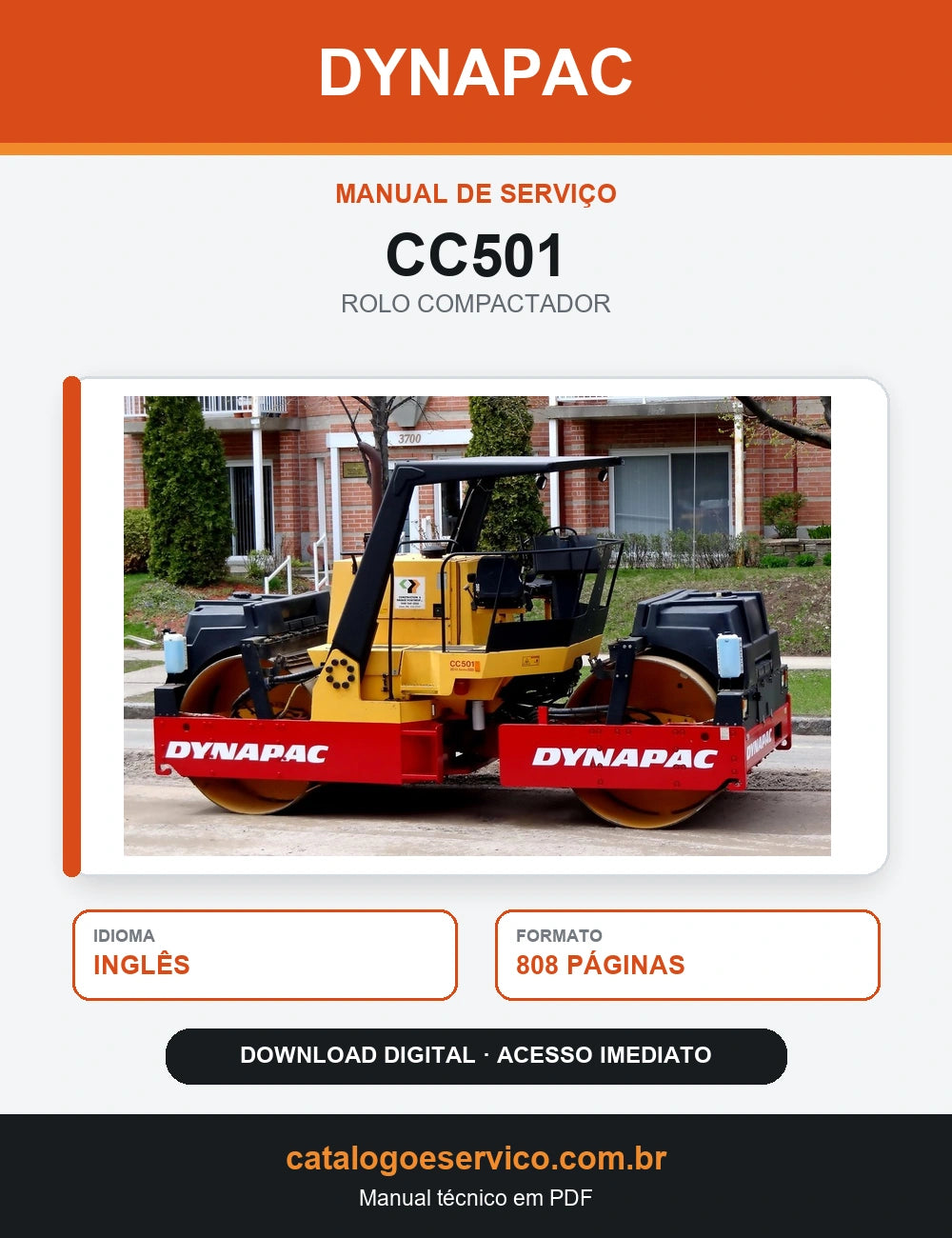 MANUAL DE SERVIÇO DYNAPAC - CC501 - ROLO VIBRATÓRIO