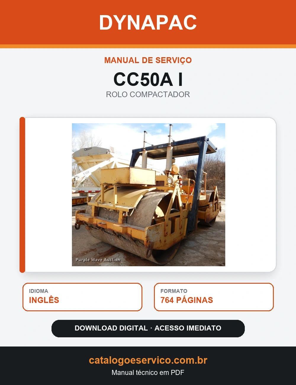 MANUAL DE SERVIÇO DYNAPAC - CC50A I - ROLO VIBRATÓRIO