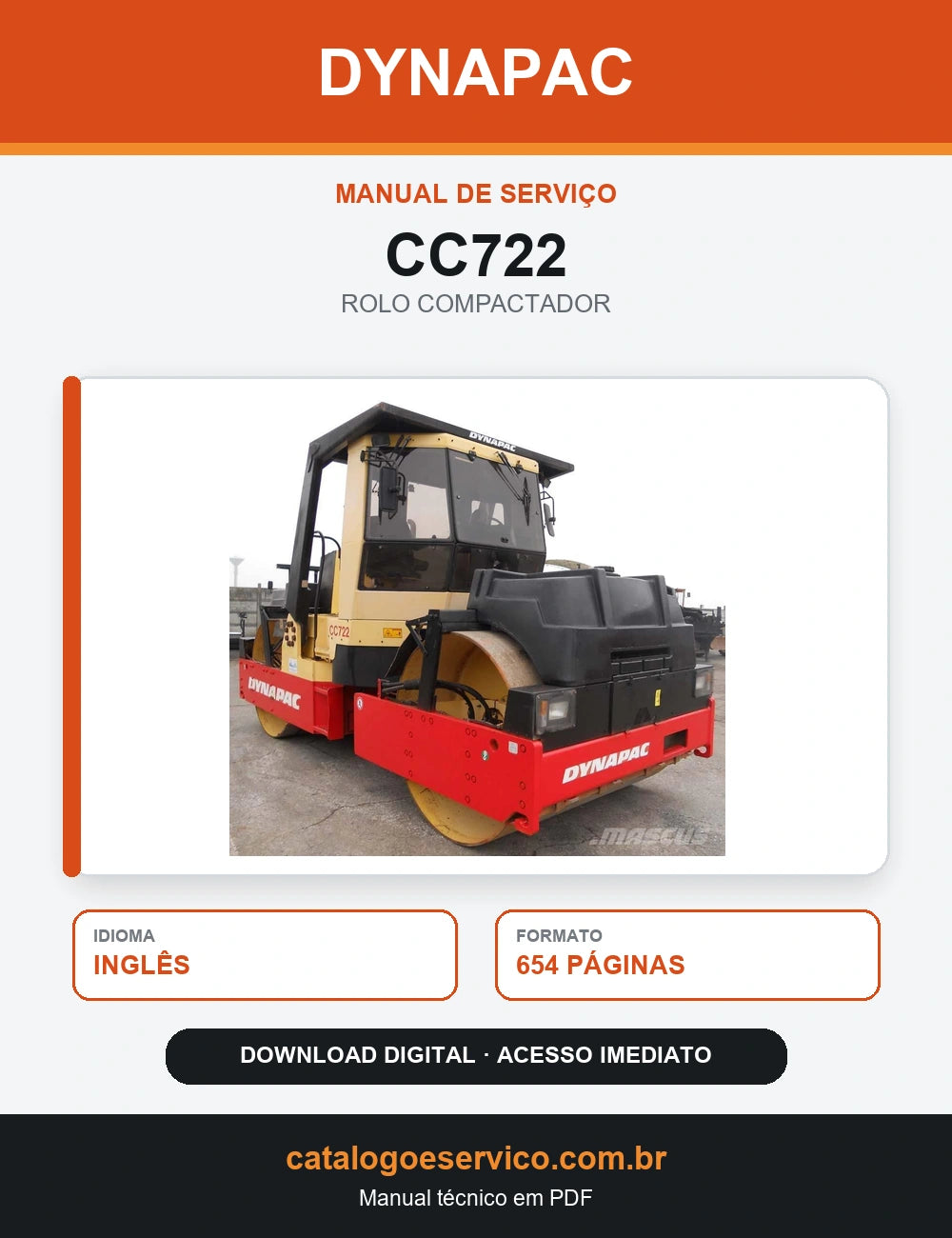 MANUAL DE SERVIÇO DYNAPAC - CC722 - ROLO VIBRATÓRIO