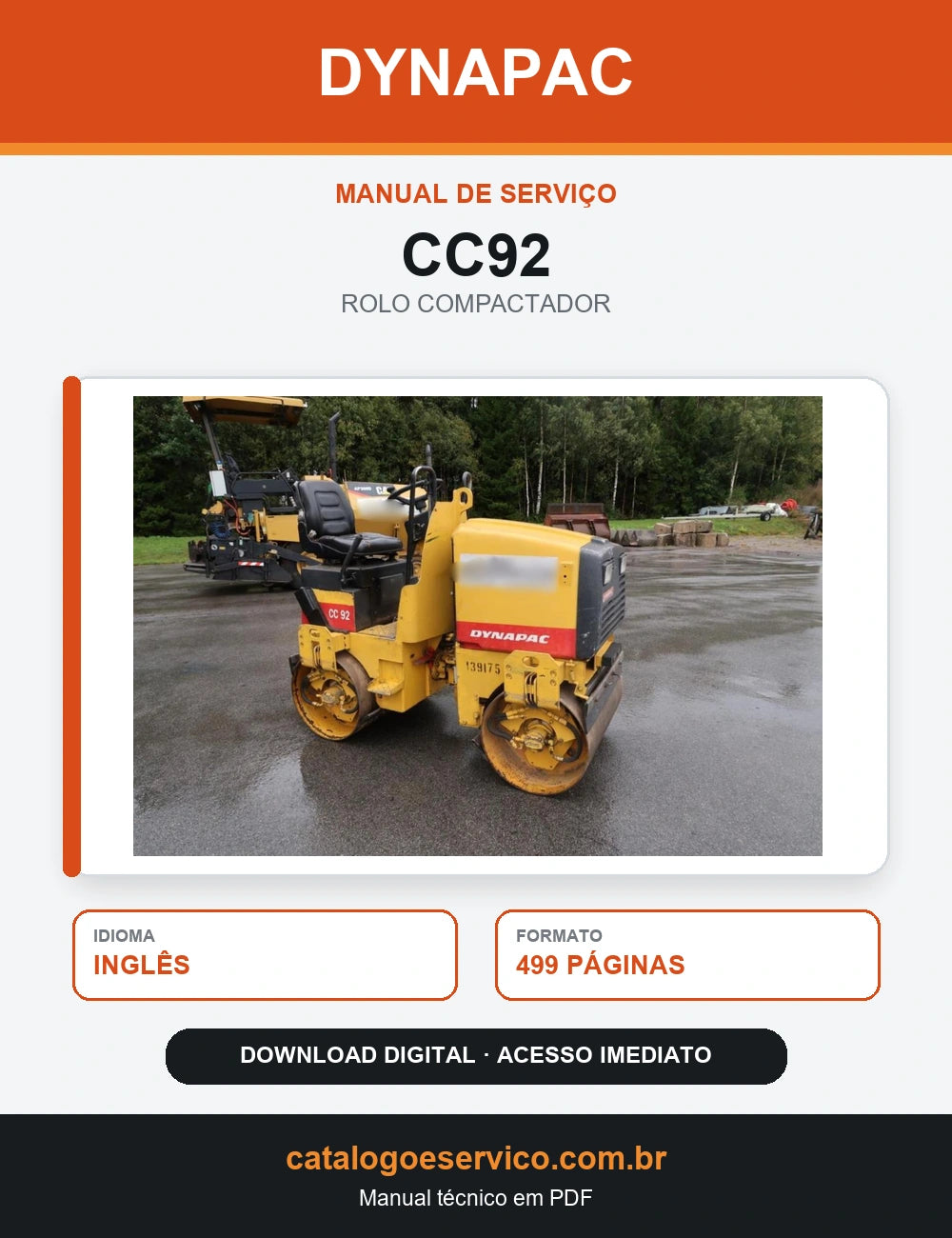 MANUAL DE SERVIÇO DYNAPAC - CC92 - ROLO VIBRATÓRIO